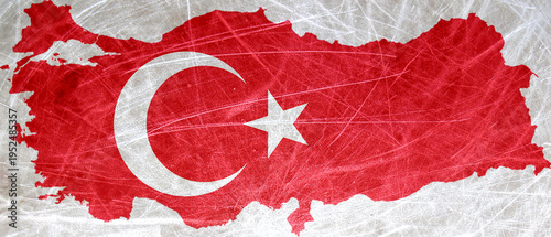 Grunge map and flag of Turkey