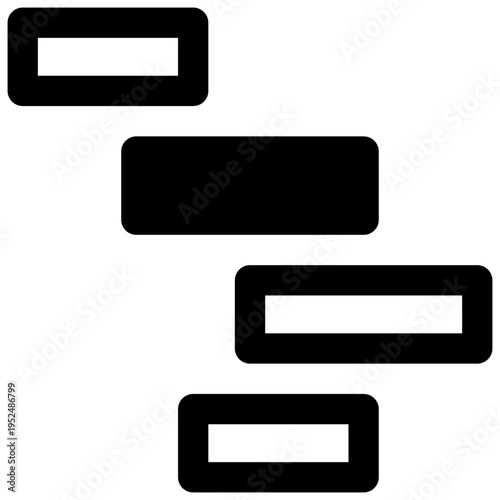 Gantt diagram. Outlined stroke vector icon with black-filled details.