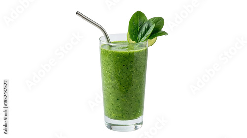 Φωτογραφία Refreshing green smoothie, a healthy blend of fresh fruits and vegetables, elega