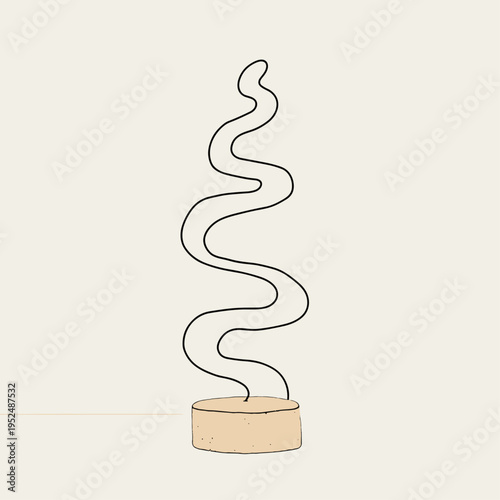 Layered 3D Data Sculpture in Cork, Metal, and Wood Textures