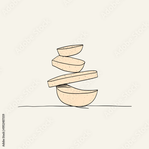 Layered 3D Data Sculpture in Cork, Metal, and Wood Textures