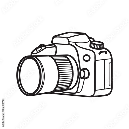 Camera Icon Representing Photography and Digital Imaging Equipment On White Background