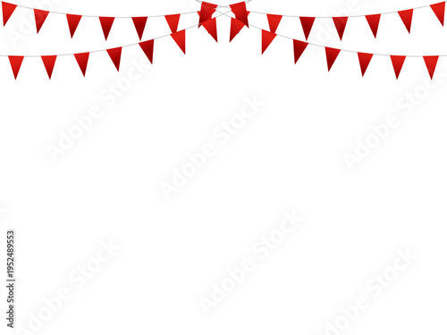 ガーランド三角ひも、曲線、m10赤F6