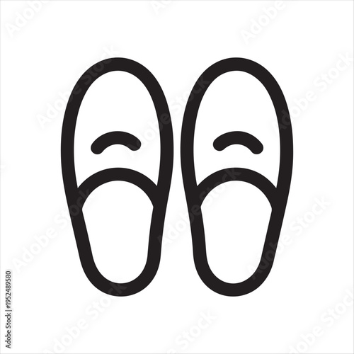 Slippers Icon Representing Footwear and Home Comfort On White Background 