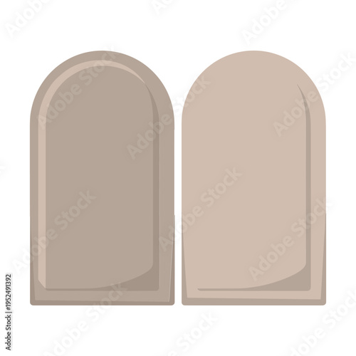 Set of two blank brown marble tablets with rounded tops and square bases