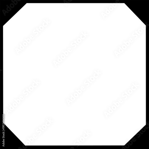 Minimalist octagonal frame design concept with clean lines and sharp angles, perfect for modern graphic elements or decorative borders in various digital projects