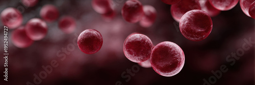 Microscopic view of red blood cell flowing through dark vein creating abstract medical background conveying fascinating biological science discovery concept