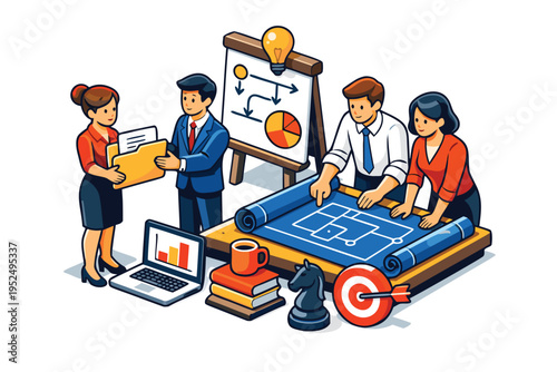 Business Teamwork Meeting Scene