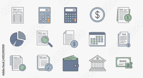 Business Finance Icons Set.