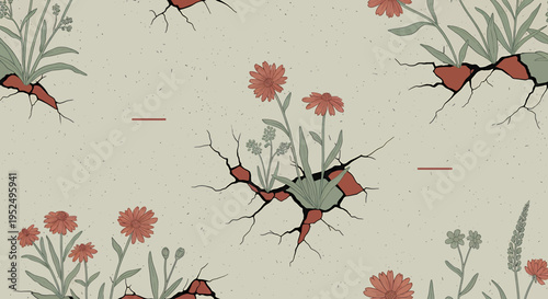 Butterfly on flower pattern.