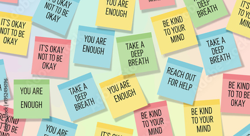 Colorful Sticky Notes with Affirmations.