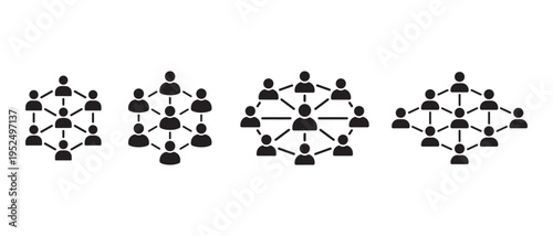 Network topology diagrams with interconnected nodes.