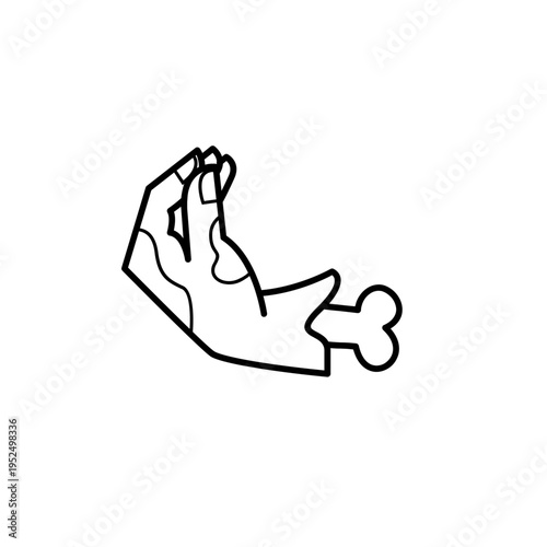 Severed Zombie Hand Making Italian 'What Do You Want' Gesture with Protruding Bone