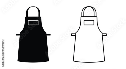 Two aprons in contrasting colors a bold graphic silhouette
