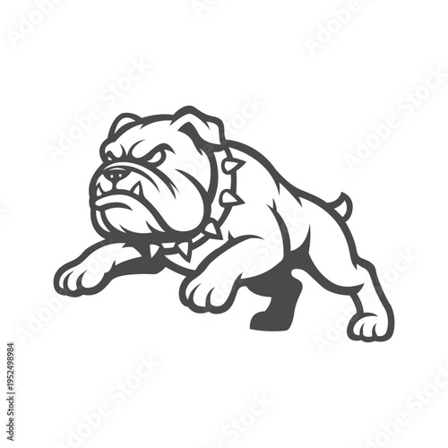 bulldog mascot logo illustration vector design template simple and modern style