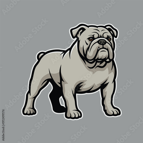bulldog mascot logo illustration vector design template simple and modern style