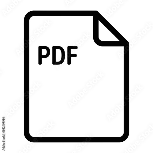 minimalist pdf file icon on white background vector illustration