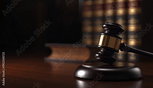 wooden gavel on a black background