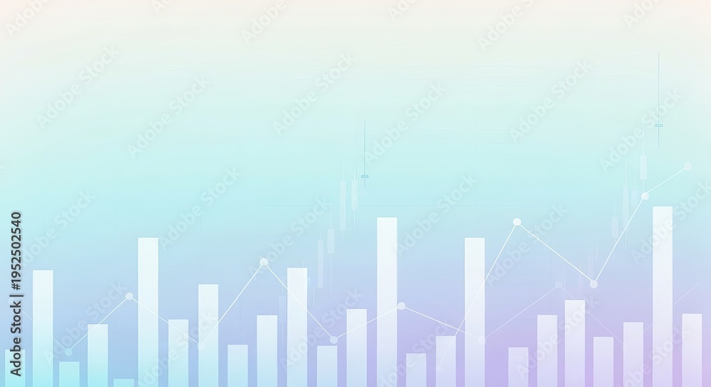 Fototapeta premium Pastel Backdrop Featuring Data Visualization Overlay for Financial Diagrams in Corporate Design