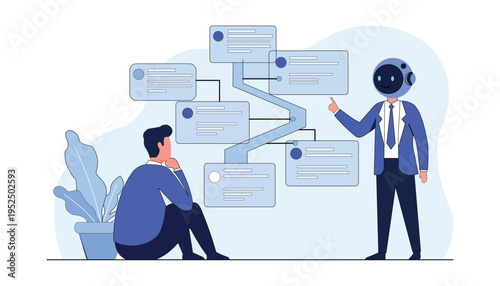 Business Problem Solving Team Flat Vector Illustration – Startup Strategy, Brainstorming and Creative Solution Concept