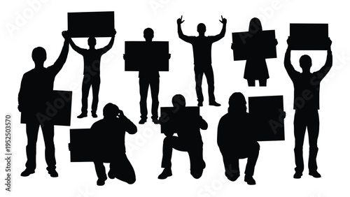 A group of people holding protest signs