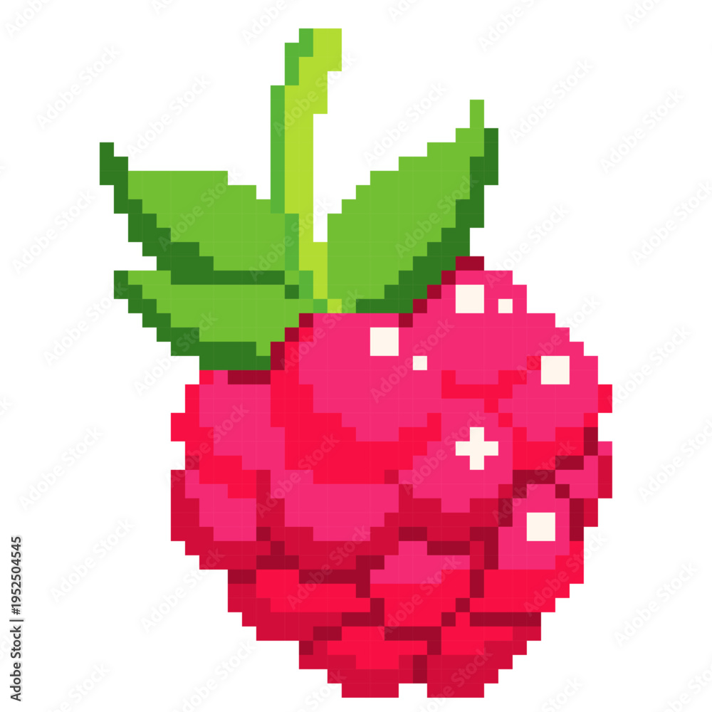 Obraz premium Pixel Art Raspberry - Pixel Art Sample