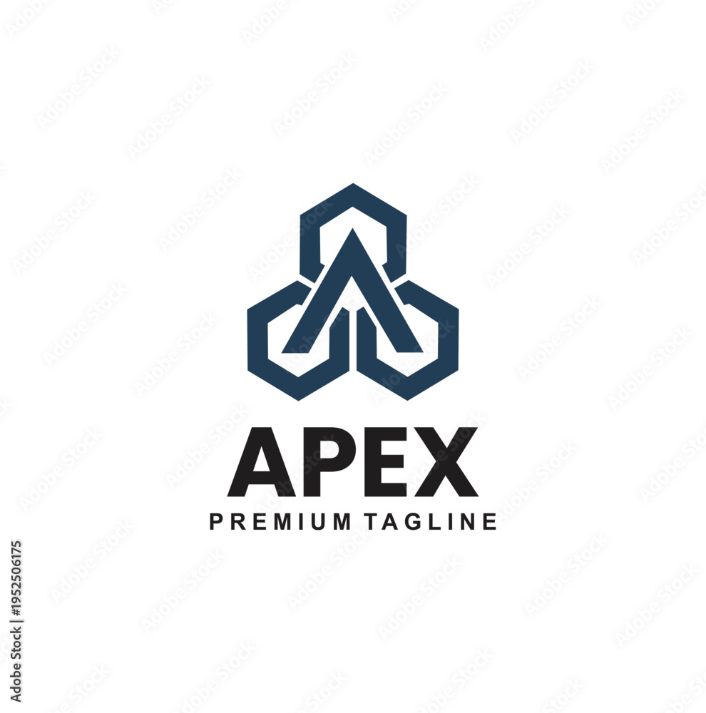Fototapeta premium Professional modern triangle hexagon geometric logo design for corporate brand.