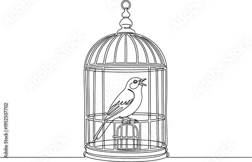 Bird in a Cage Singing Freely