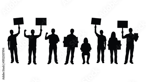 A group of people holding protest signs