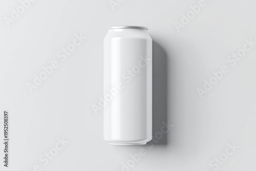 Blank white beverage can mockup