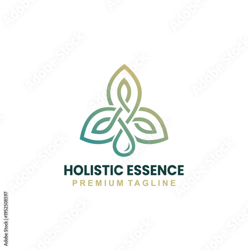 Professional modern geometric lotus leaf emblem for premium wellness brand.