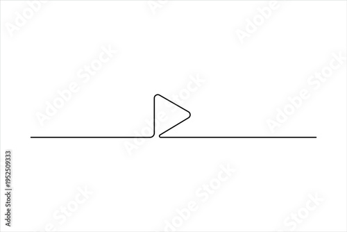 One continuous line art drawing of Play button signs. simple linear style Play button vector illustration