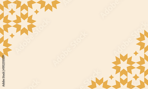 Photography Geometric Corner frame. Arabic ornament pattern.