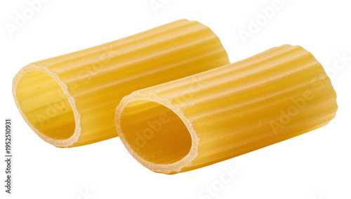 Obraz na płótnie Isolated rigatoni pasta, uncooked and dry, traditional Italian cuisine ingredien