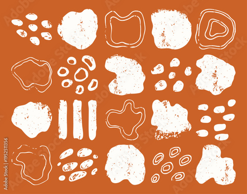 Abstract Distressed Organic and Geometric Shapes Set