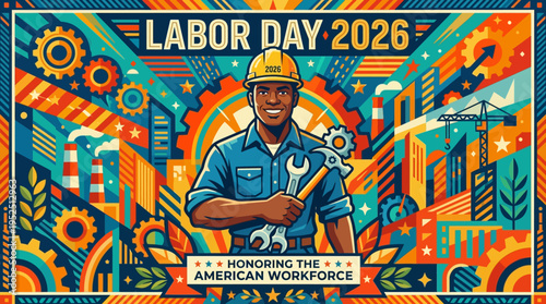 Labor Day 2026: Honoring the American Workforce with Industrial and Community Elements.