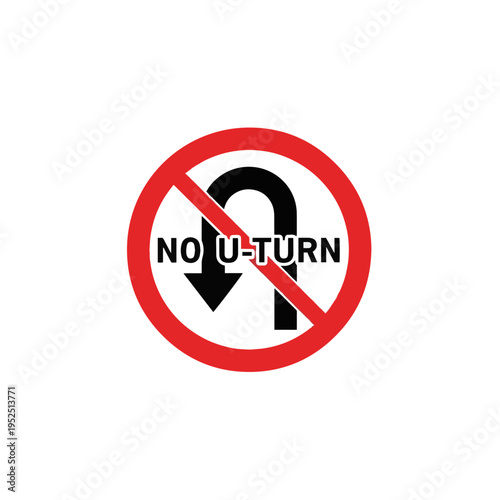 No U Turn Traffic Sign Red Circle Prohibition Vector Free Download No U Turn Traffic Sign Red Circle Prohibition Vector - GFXLoad