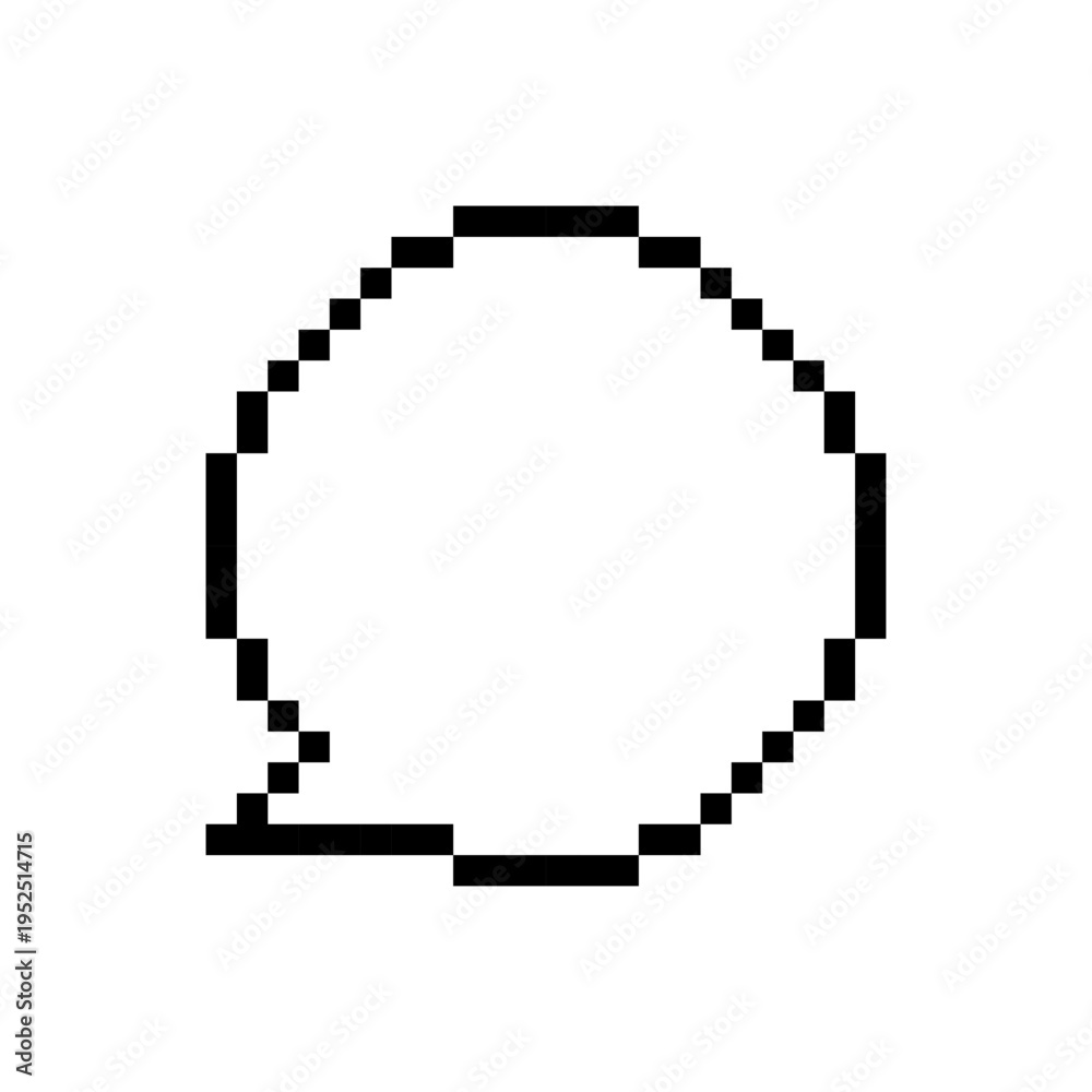 Fototapeta premium Pixel Speech Bubble – 8-Bit Style Chat Balloon Icons in Vector Format
