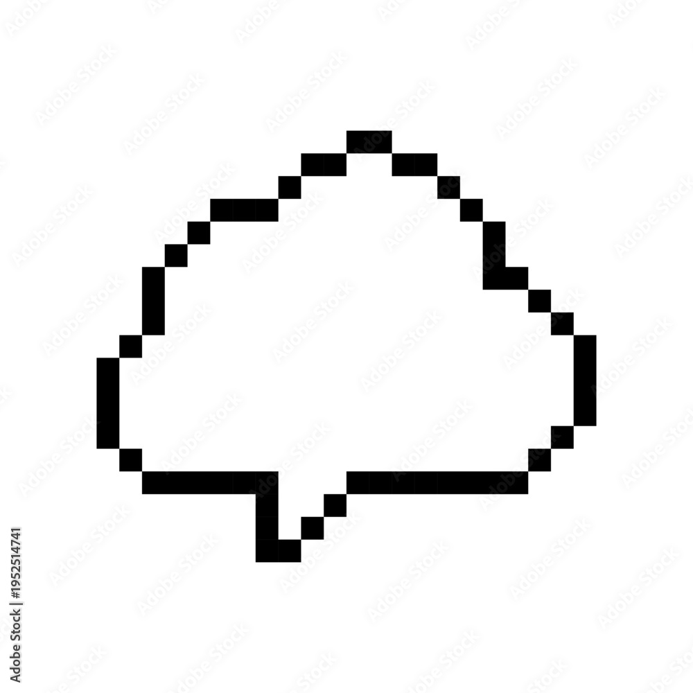 Fototapeta premium Pixel Speech Bubble – 8-Bit Style Chat Balloon Icons in Vector Format