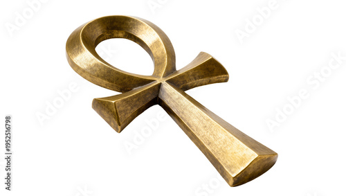 Photos Isolated antique brass ankh symbol, an ancient Egyptian icon of life, vitality,