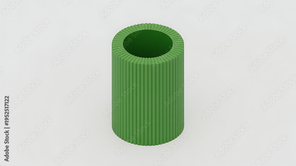 Obraz premium Green cylindrical object with vertical ridges