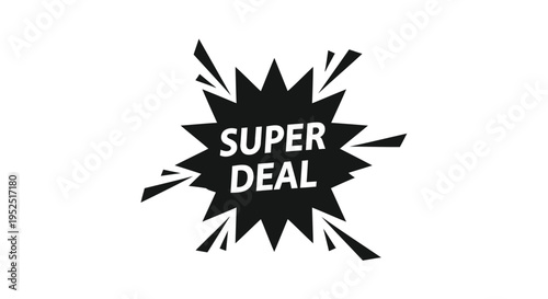 Black super deal comic book style speech bubble vector