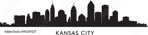 Tableau sur toile Minimalist kansas city skyline vector silhouette presents clean architectural ou
