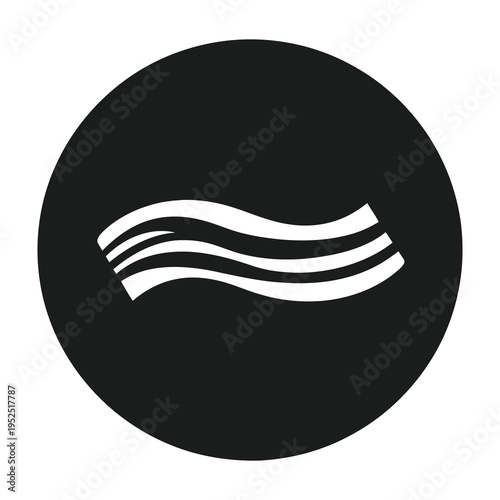 Minimalist black circle with sleek white wavy lines symbolizing simplicity and modern design in a bold contrasting monochrome style