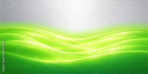 Dynamic abstract green background with flowing wave patterns and light curves creates a vector illustration of eco-inspired motion and energy for a modern nature-themed web wallpaper design