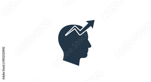 A human head with a growth chart inside a striking silhouette