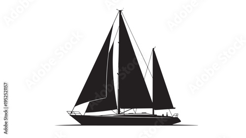 sailing ship on white background