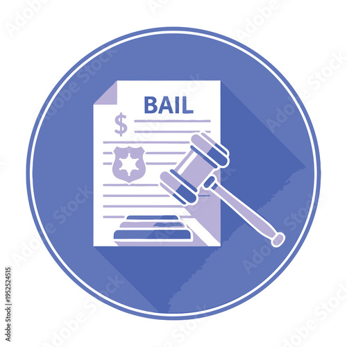 Bail document with gavel symbolizing legal process and justice system