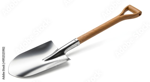 Garden shovel with wooden handle