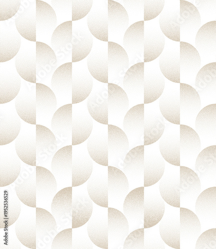 Quadro em tela Transparent split circles pattern with halftone grain dots and gradient texture